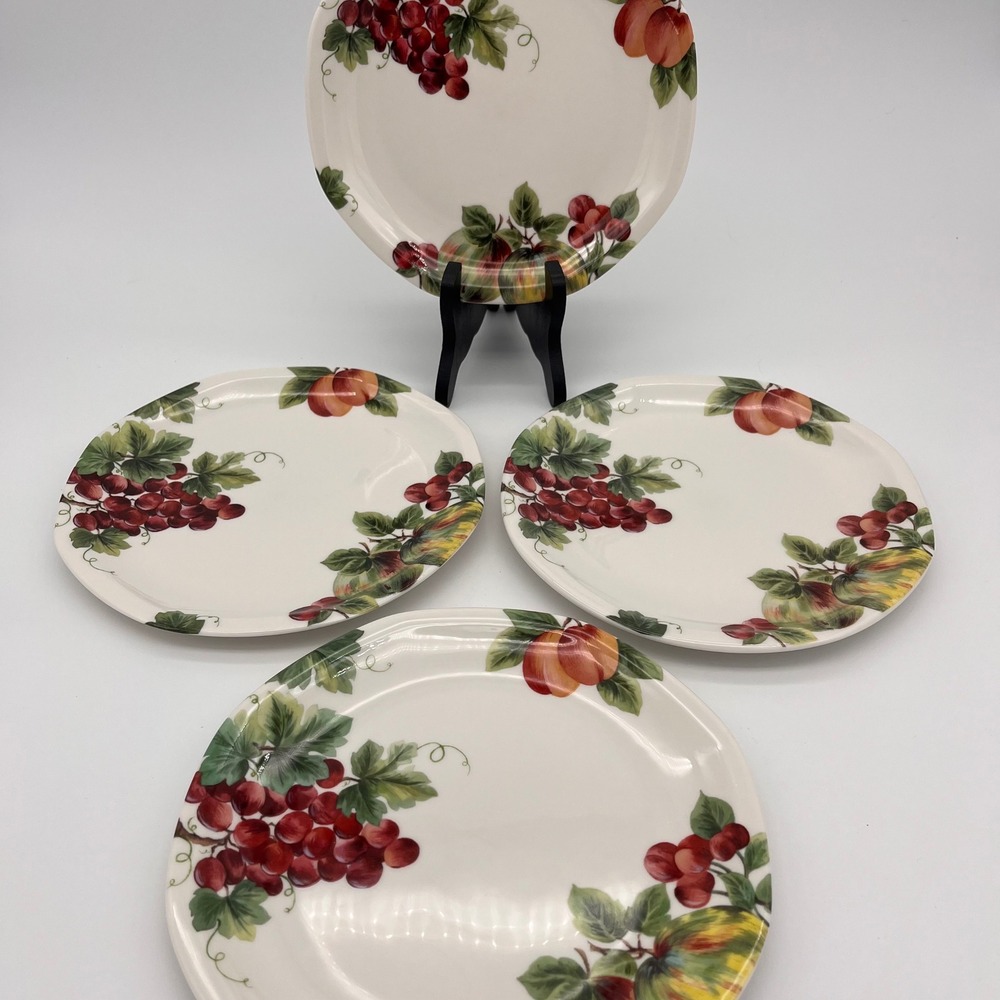 Royal Doulton Everyday Vintage Grape Salad Plates Set of 4 Fruit Fine China 8.25